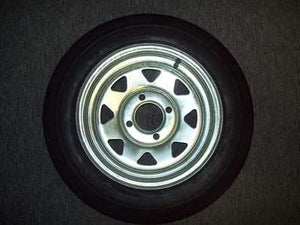 Trailex Spare 4.80 X 12" CLR Tire On 4-Hole Galvanized Wheel ( 5-136SGC 250L) - Cedar Creek Outdoor Center