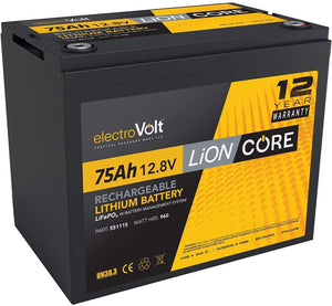 Electrovolt LionCore Lithium Ion Battery - 12V 75Ah ( 551115 ) - Cedar Creek Outdoor Center